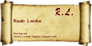 Raab Lenke névjegykártya